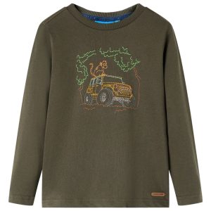T-shirt de manga comprida para criança caqui 92