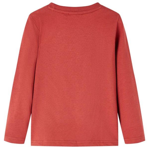 T-shirt de manga comprida para criança vermelho queimado 104 - Image 2