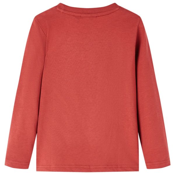 T-shirt de manga comprida para criança vermelho queimado 128 - Image 2