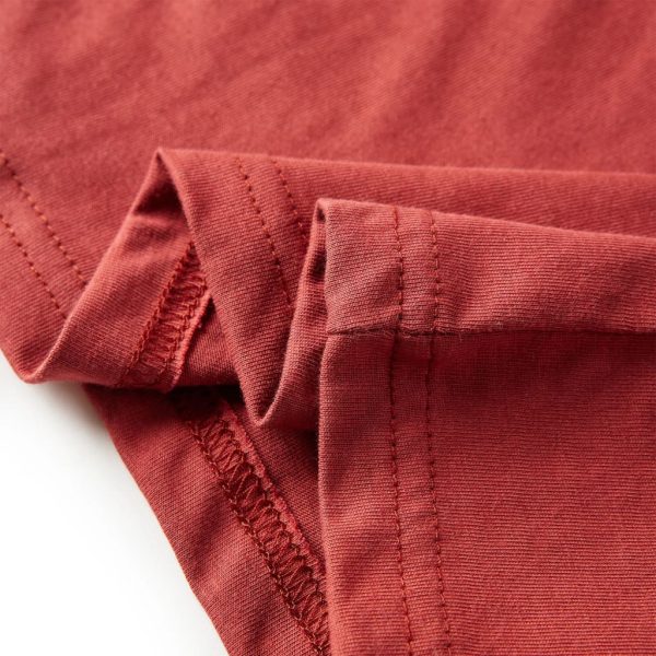 T-shirt de manga comprida para criança vermelho queimado 128 - Image 6