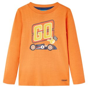 T-shirt de manga comprida para criança laranja-escuro 92