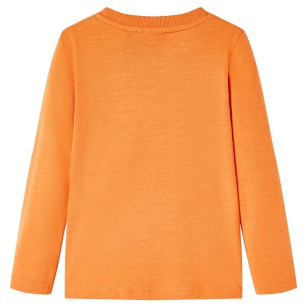 T-shirt de manga comprida para criança laranja-escuro 92 - Image 2
