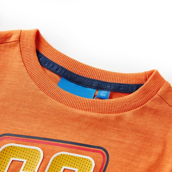 T-shirt de manga comprida para criança laranja-escuro 92 - Image 3