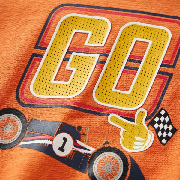 T-shirt de manga comprida para criança laranja-escuro 92 - Image 4