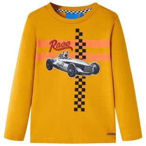 T-shirt de manga comprida para criança cor ocre 128