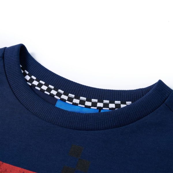 T-shirt de manga comprida para criança azul-escuro 104 - Image 3