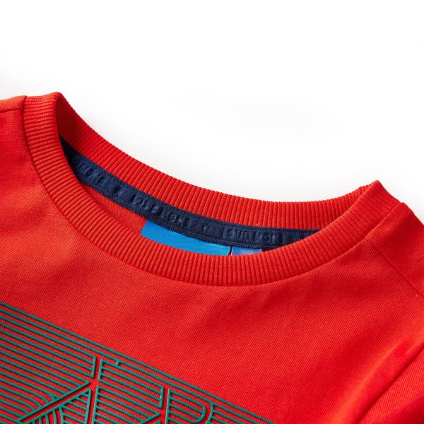T-shirt de manga comprida para criança vermelho 128 - Image 3