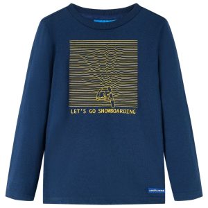 T-shirt de manga comprida para criança azul-marinho 92