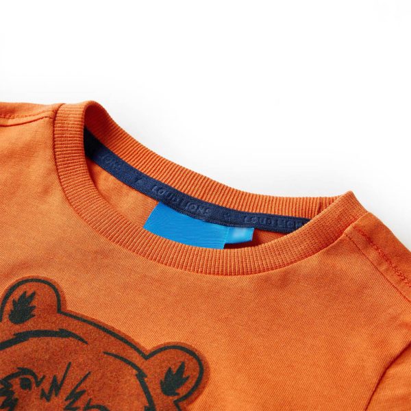 T-shirt de manga comprida para criança laranja-escuro 116 - Image 3