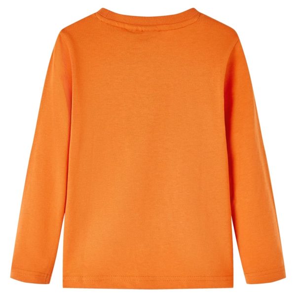T-shirt de manga comprida para criança laranja-escuro 140 - Image 2