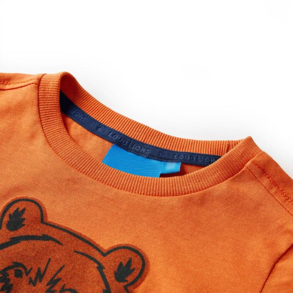 T-shirt de manga comprida para criança laranja-escuro 140 - Image 3