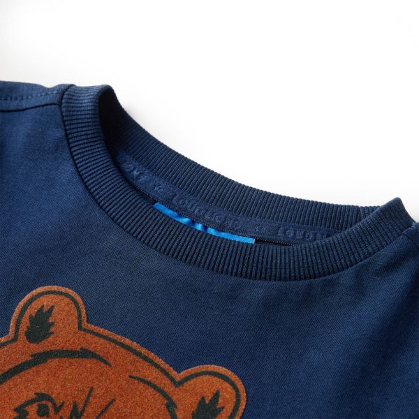 T-shirt de manga comprida para criança azul-marinho 92 - Image 3