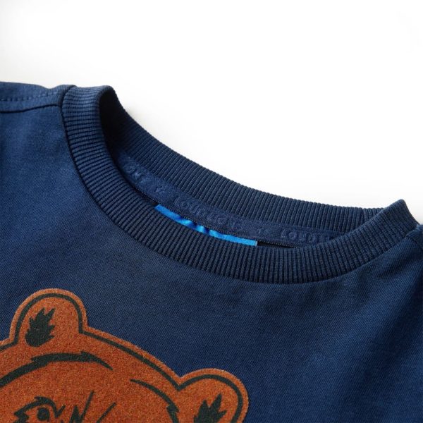 T-shirt de manga comprida para criança azul-marinho 104 - Image 3