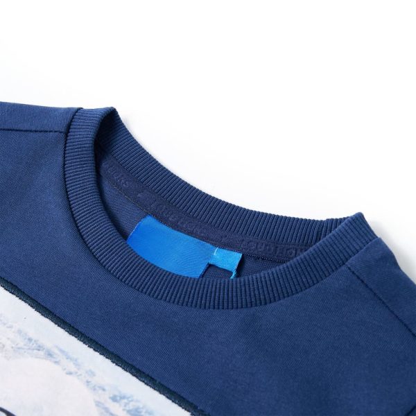 T-shirt de manga comprida para criança azul-ganga 128 - Image 3