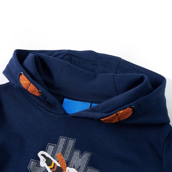 Sweatshirt infantil com capuz azul-marinho 116 - Image 3