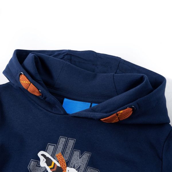 Sweatshirt infantil com capuz azul-marinho 140 - Image 3