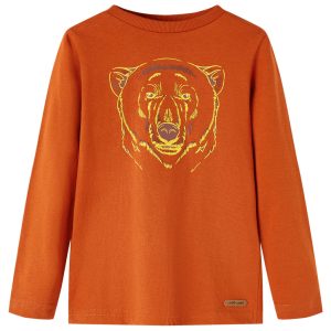 T-shirt de manga comprida para criança ferrugem-claro 92
