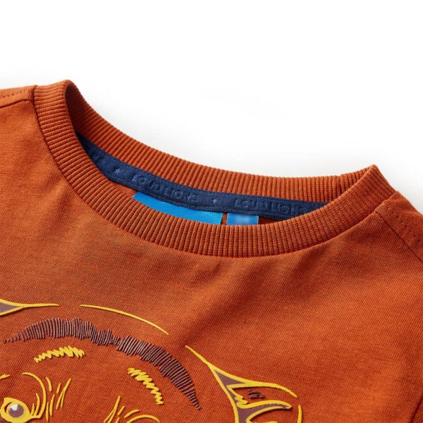 T-shirt de manga comprida para criança ferrugem-claro 92 - Image 3