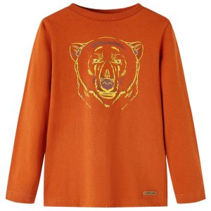 T-shirt de manga comprida para criança ferrugem-claro 104