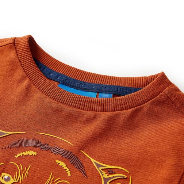 T-shirt de manga comprida para criança ferrugem-claro 104 - Image 3