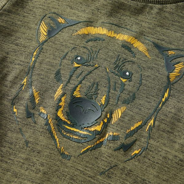 T-shirt de manga comprida para criança caqui mesclado 92 - Image 4