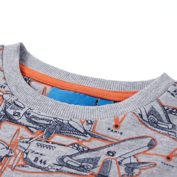 Sweatshirt para criança cinzento mesclado 92 - Image 3