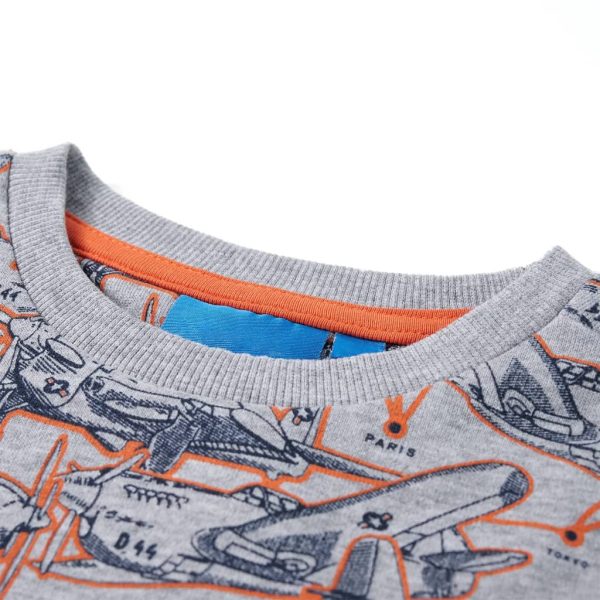 Sweatshirt para criança cinzento mesclado 140 - Image 3