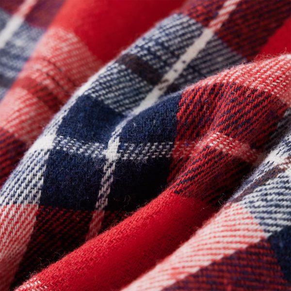 Camisa de xadrez para criança vermelho e azul-marinho 92 - Image 7