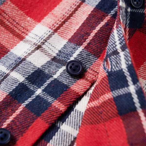 Camisa de xadrez para criança vermelho e azul-marinho 104 - Image 6