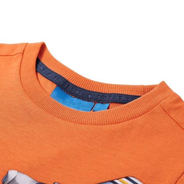 T-shirt de manga comprida para criança laranja-escuro 104 - Image 3
