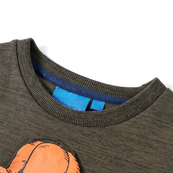Sweatshirt para criança caqui-escuro mesclado 92 - Image 3