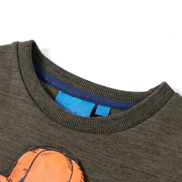 Sweatshirt para criança caqui-escuro mesclado 104 - Image 3