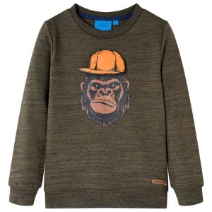 Sweatshirt para criança caqui-escuro mesclado 116