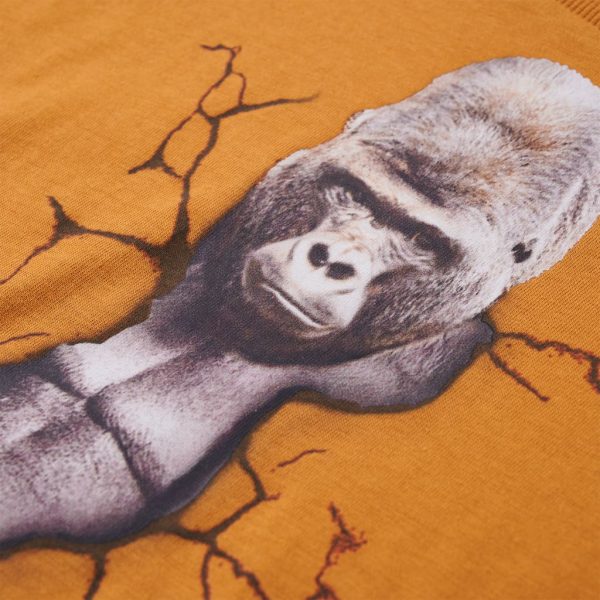 T-shirt de manga comprida para criança ocre-escuro 92 - Image 4