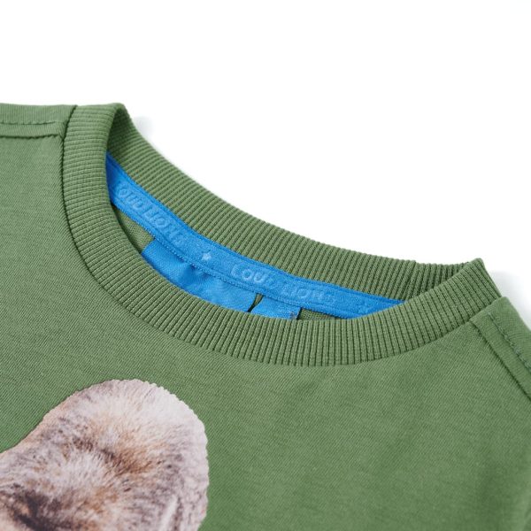 T-shirt de manga comprida para criança caqui-claro 92 - Image 3