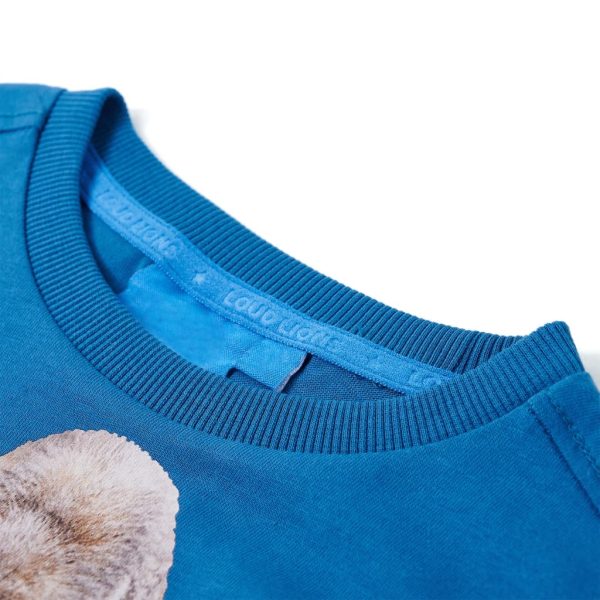 T-shirt de manga comprida para criança azul-petróleo 128 - Image 3