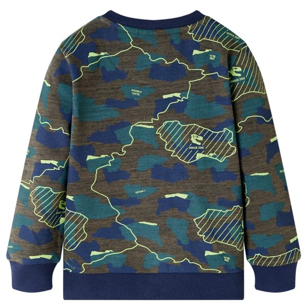 Sweatshirt para criança caqui-escuro mesclado 128 - Image 2