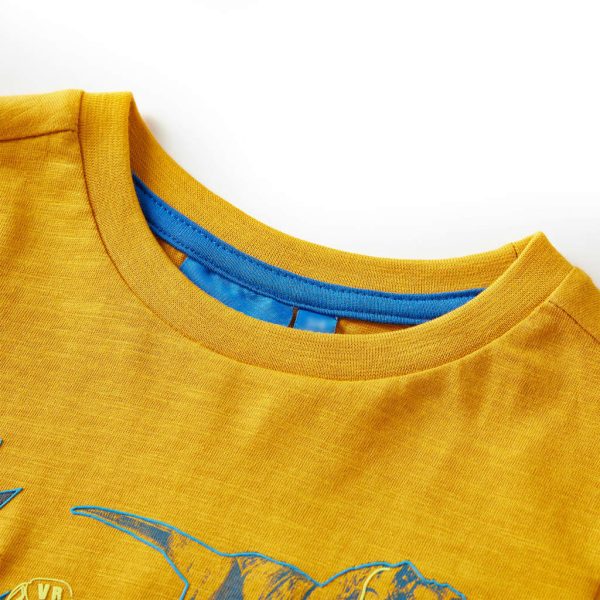 T-shirt de manga comprida para criança cor ocre 128 - Image 3
