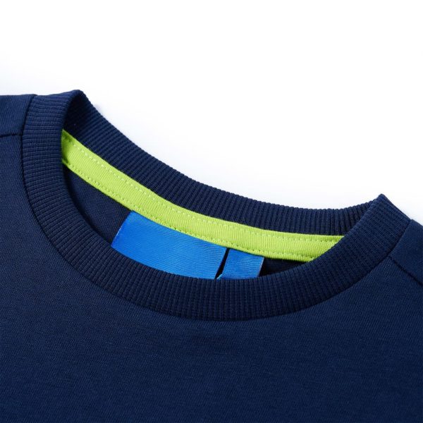 T-shirt de manga comprida para criança azul-marinho 92 - Image 3