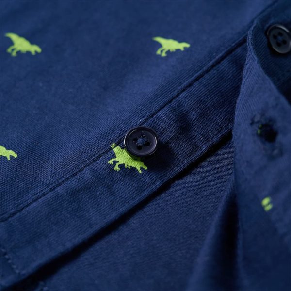 Camisa de criança azul-marinho 116 - Image 4