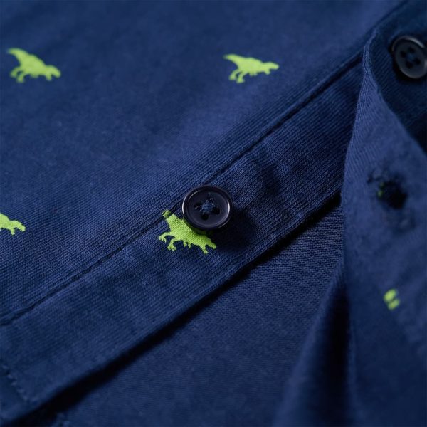 Camisa de criança azul-marinho 140 - Image 4
