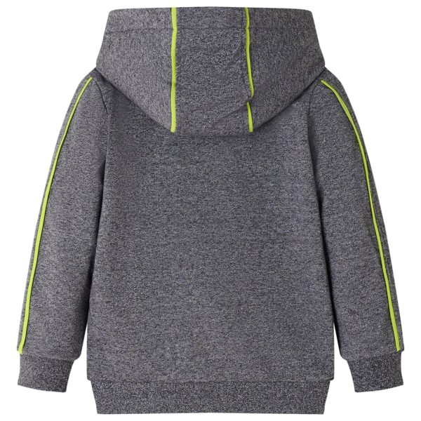Sweatshirt para criança com capuz e fecho cinzento mesclado 128 - Image 2