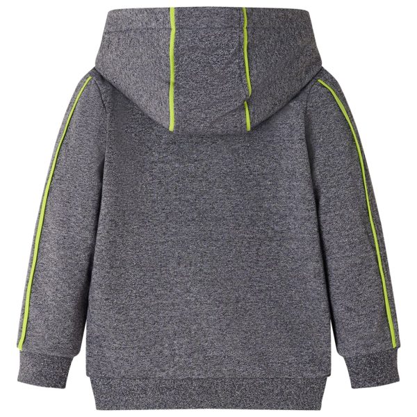 Sweatshirt para criança com capuz e fecho cinzento mesclado 140 - Image 2