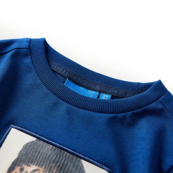 T-shirt de manga comprida para criança azul-escuro 128 - Image 3