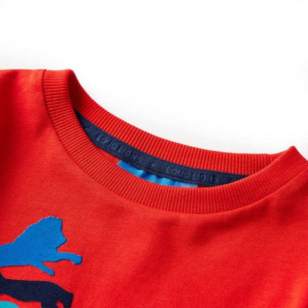 T-shirt de manga comprida para criança vermelho 104 - Image 3
