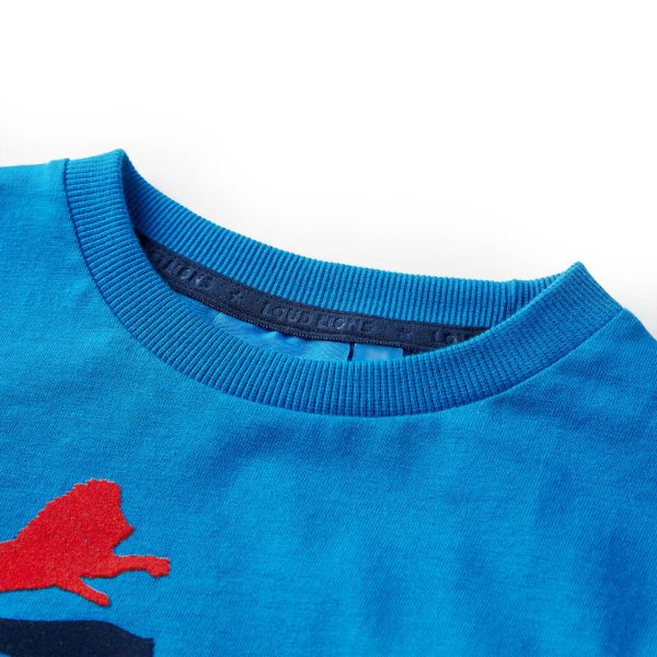 T-shirt de manga comprida para criança azul cobalto 92 - Image 3