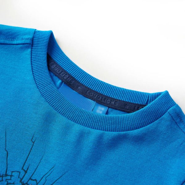 T-shirt de manga comprida para criança azul cobalto 92 - Image 3