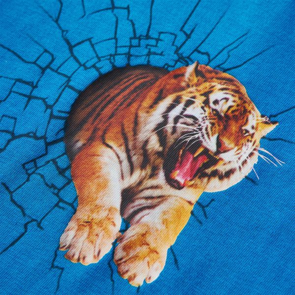 T-shirt de manga comprida para criança azul cobalto 92 - Image 4