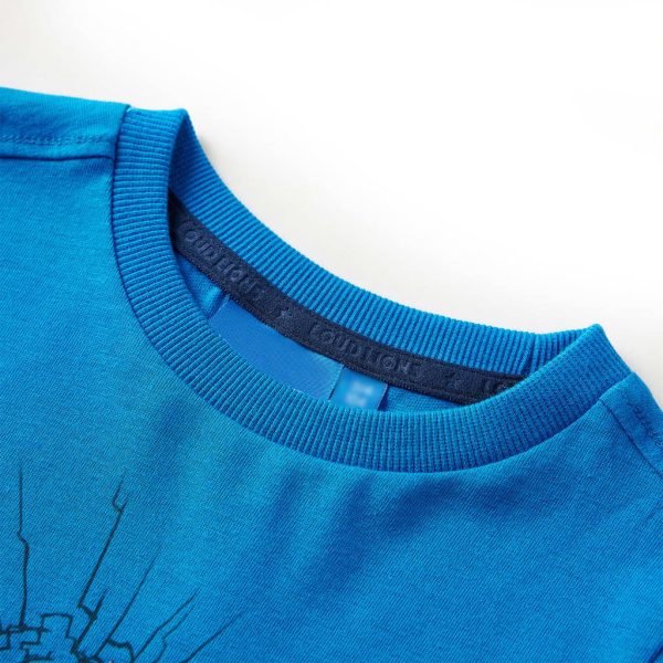 T-shirt de manga comprida para criança azul cobalto 104 - Image 3