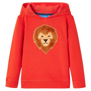 Sweatshirt para criança com capuz vermelho 92